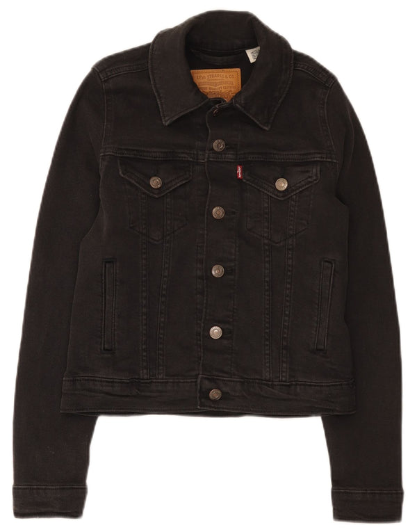Damska kurtka dżinsowa Levi's Crop UK 2 2XS, czarna bawełna