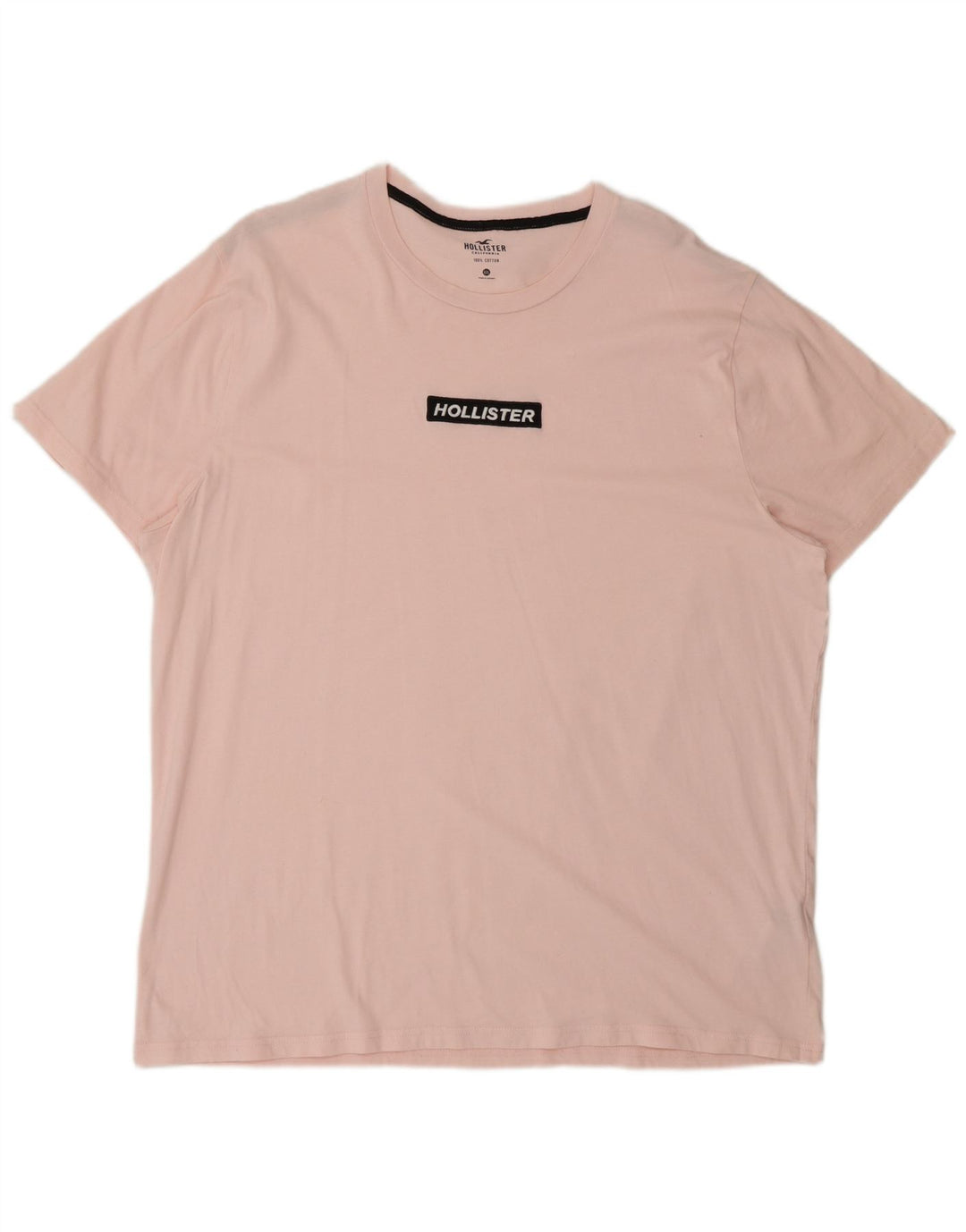 HOLLISTER Męski T-shirt Top 2XL Różowy Bawełniany