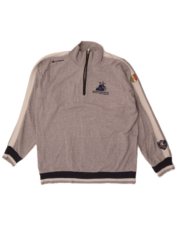 Męski sweter Champion z grafiką i zamkiem błyskawicznym, 2XL, szary, blok kolorów