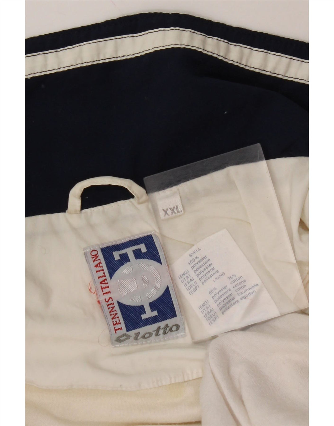 Męska kurtka dresowa LOTTO 2XL Biały poliester z blokami kolorów