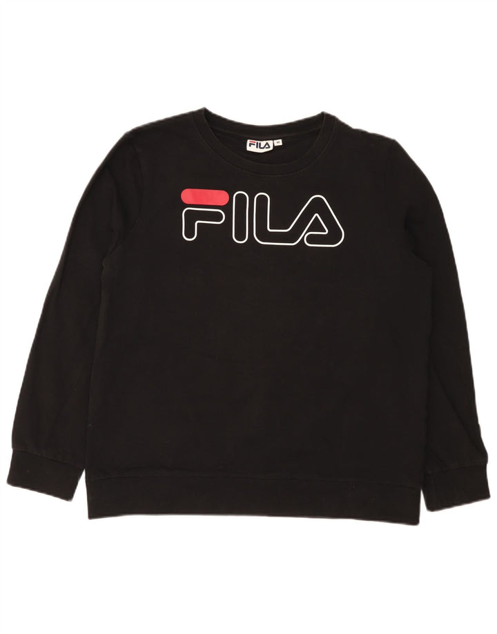 Damska bluza z grafiką Fila, UK 14, średnia czarna