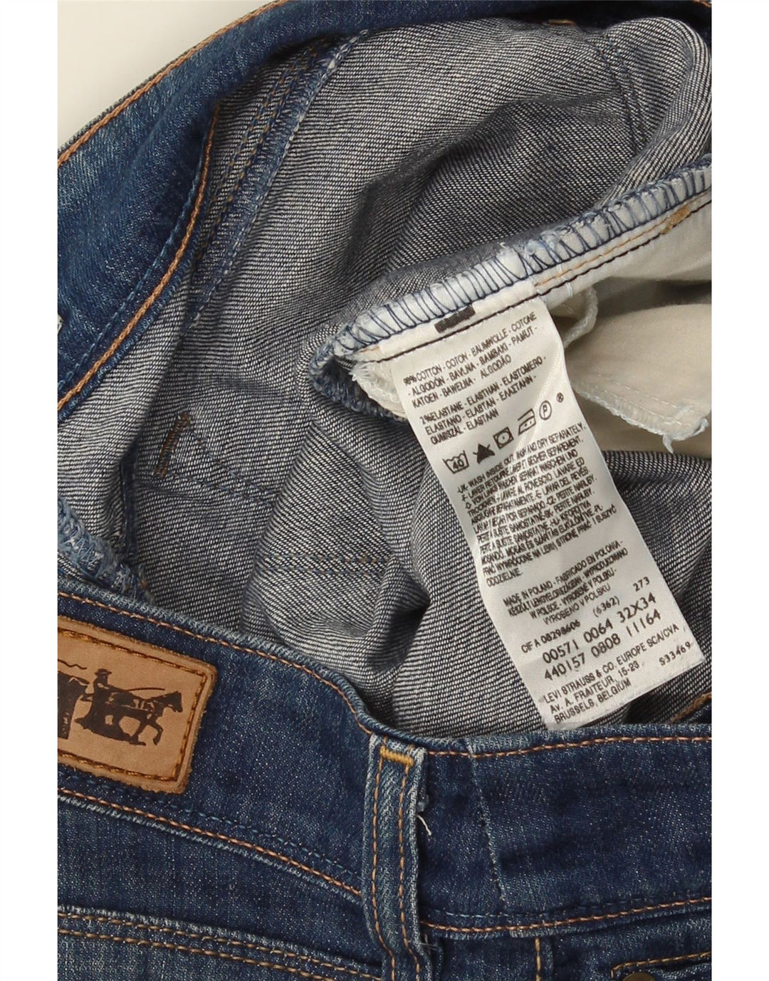 Damskie jeansy Levi's 571 Slim W32 L34 Niebieska bawełna