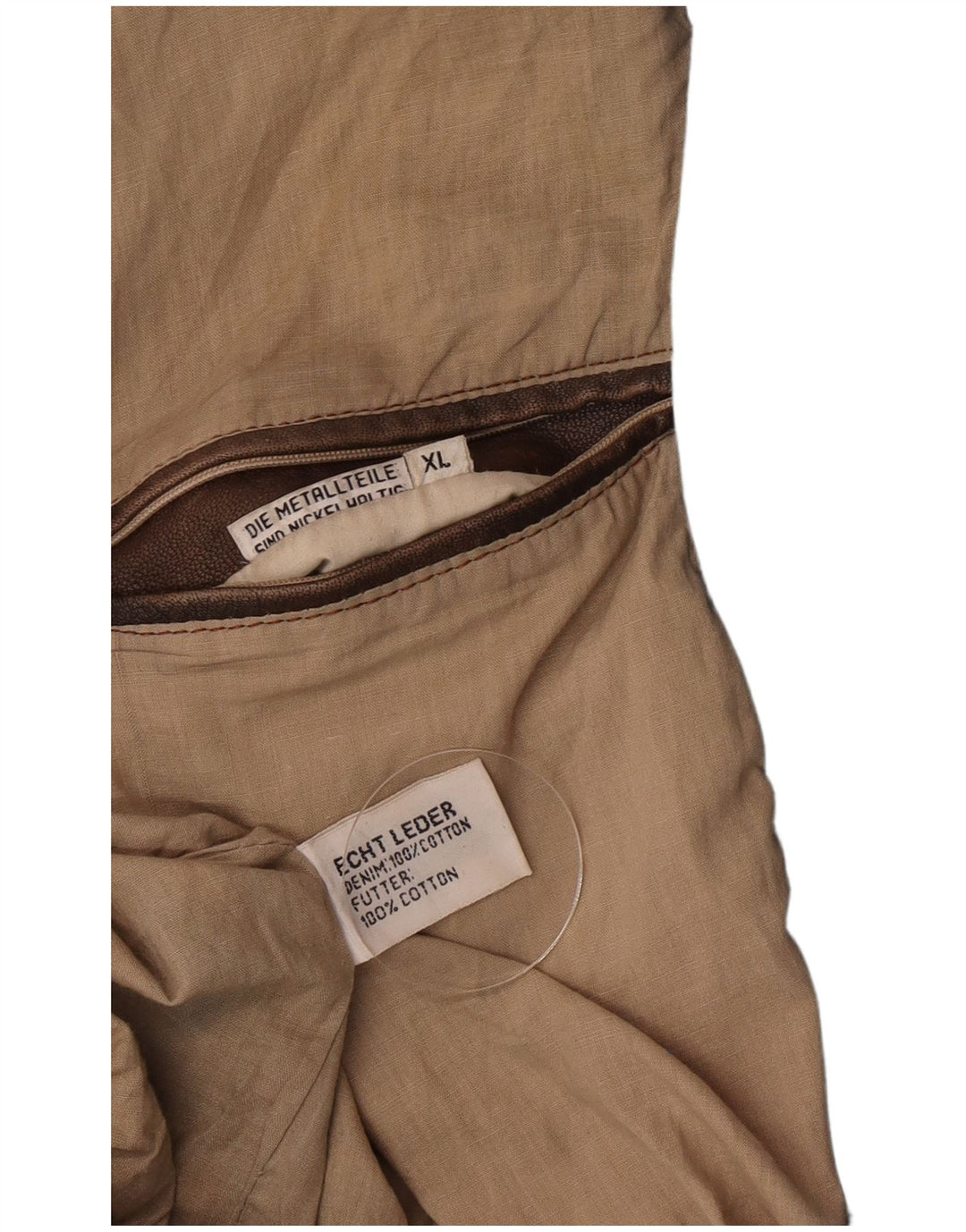 Vintage męska kurtka skórzana bomber UK 42 XL brązowa patchworkowa skóra