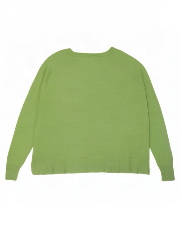 Damski sweter oversize Zara z dekoltem w łódkę UK 14 Średni zielony wiskoza
