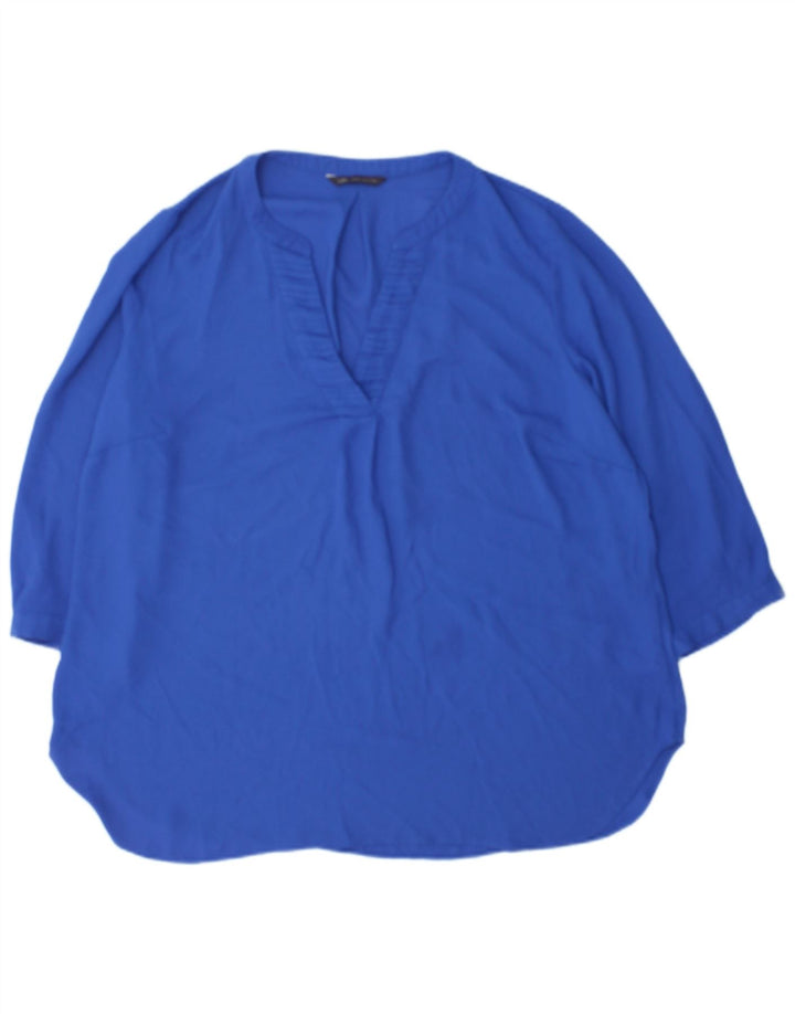 Marks & Spencer Damska bluzka z rękawem 3/4, UK 18 XL, niebieska, poliester