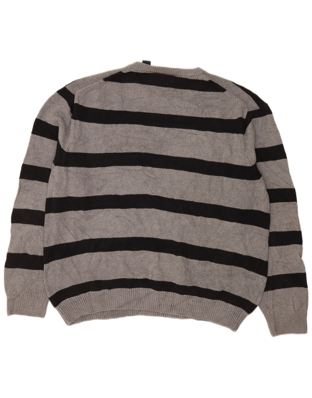Męski sweter z wycięciem pod szyją Chaps 2XL Szara bawełna w paski