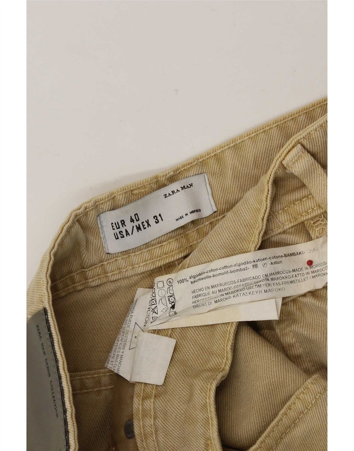 Męskie spodenki jeansowe Zara EU 40 Medium W31, beżowa bawełna