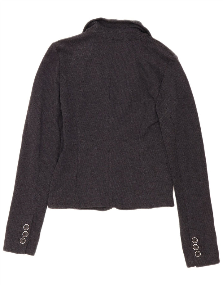 ARMANI JEANS Womens Crop 1 Button Blazer Jacket EU 40 Medium Navy Blue