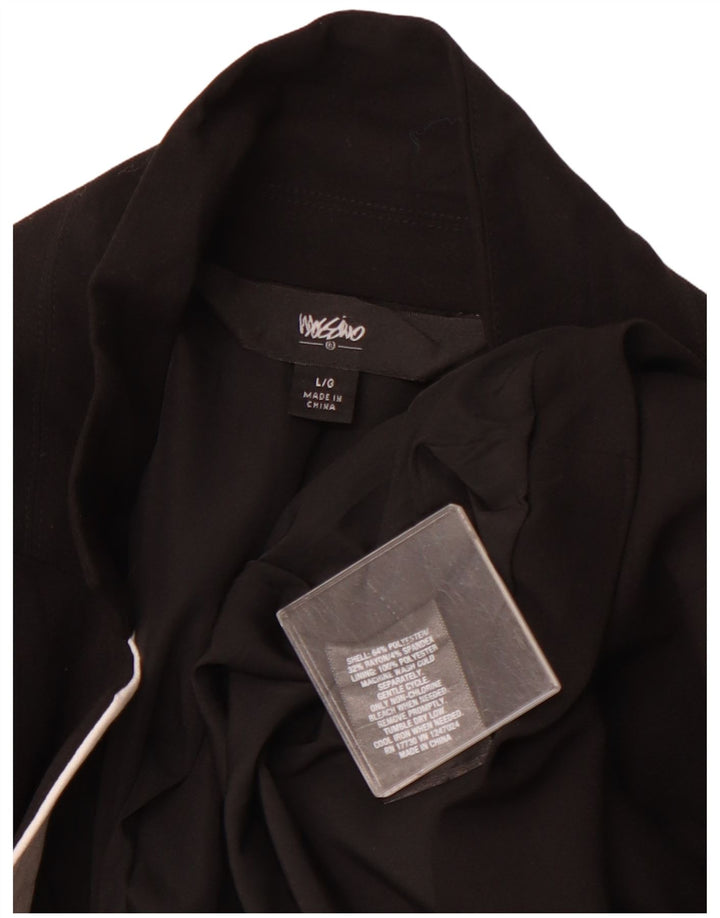 Damska marynarka zapinana na 1 guzik MOSSIMO UK 16, duża, czarna, z blokami kolorów