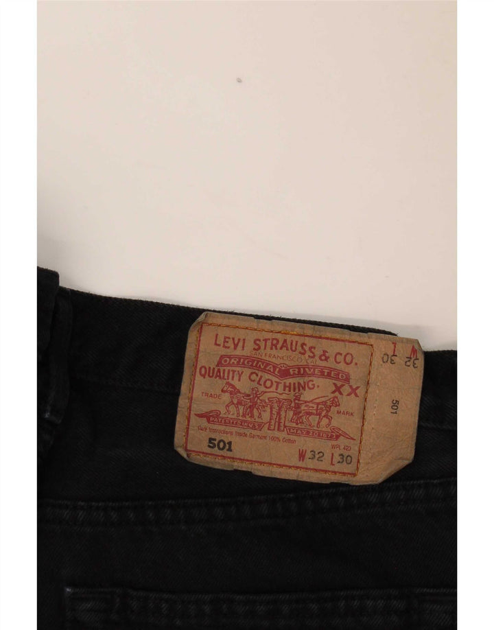 Damskie dżinsy Levi's 501 Straight W32 L30 Czarna bawełna