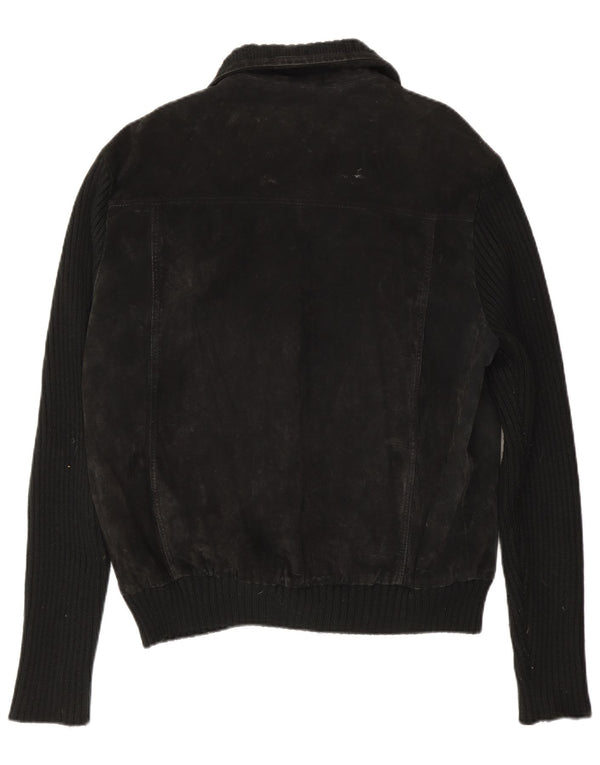 Męska zamszowa kurtka bomber w stylu vintage IT 54 2XL czarna