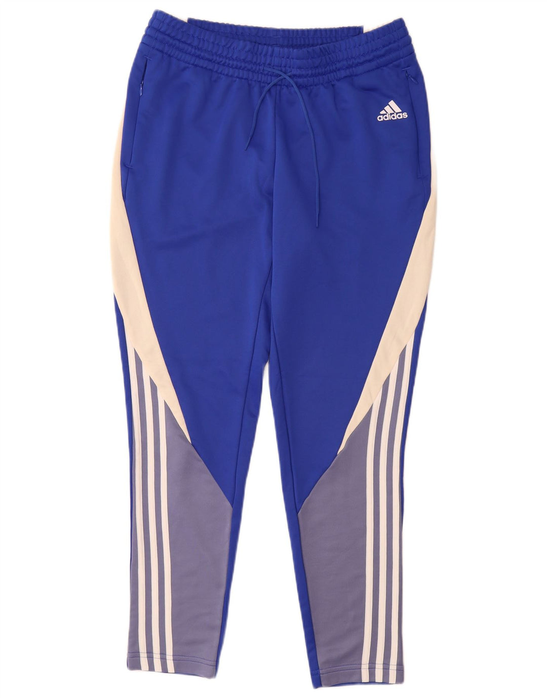 Damskie spodnie dresowe Adidas UK 12/14 Średni niebieski, poliester z blokami kolorów