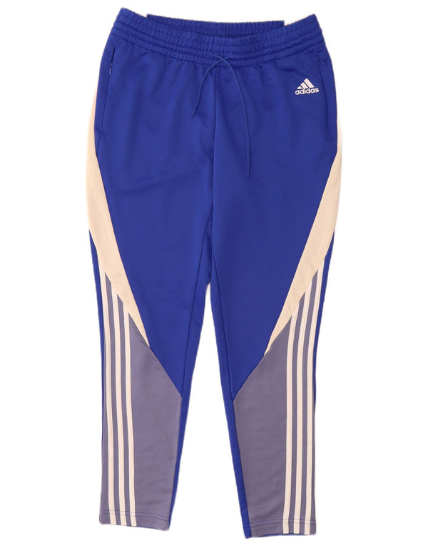 Damskie spodnie dresowe Adidas UK 12/14 Średni niebieski, poliester z blokami kolorów