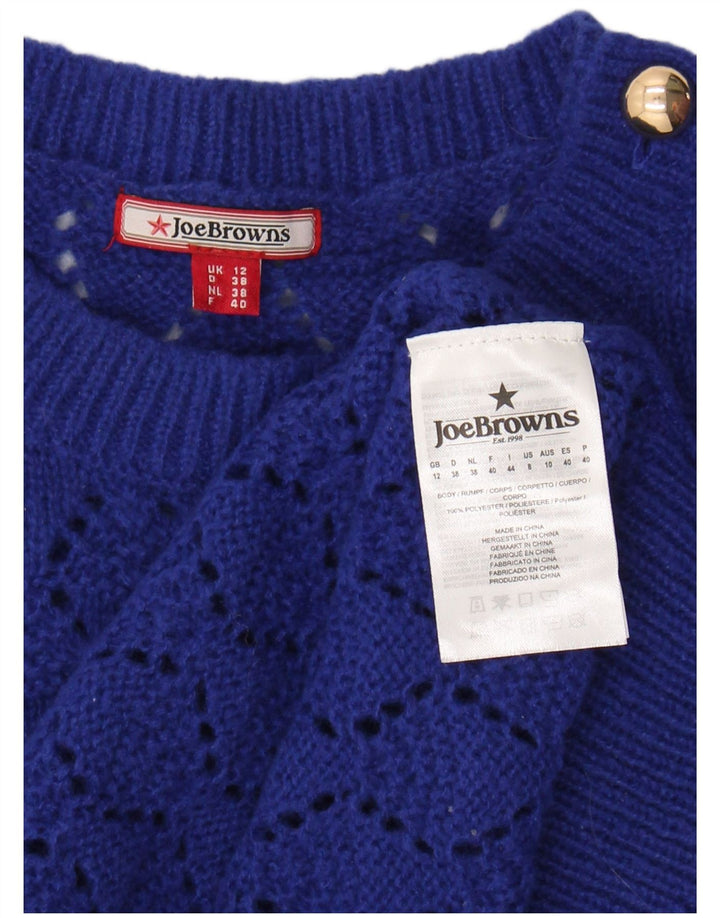 JOE BROWNS Womens Crew Neck Jumper Sweater UK 12 Medium Blue Polyester