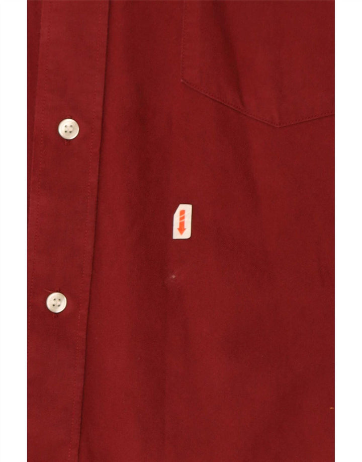 Koszula męska z krótkim rękawem Fred Perry XL, bordowa, bawełniana
