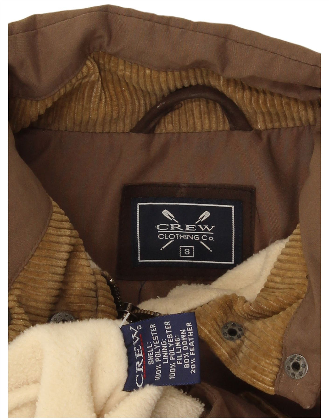 Damska wyściełana kamizelka Crew Clothing UK 8, mała, brązowa, poliester