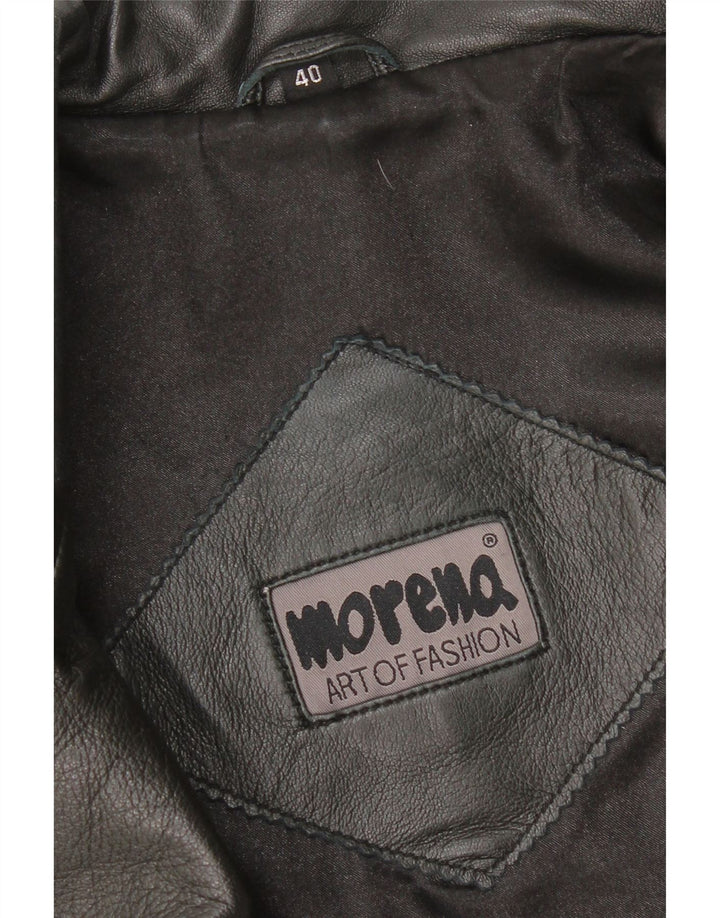 MORENA Womens Leather Jacket EU 40 Medium Black