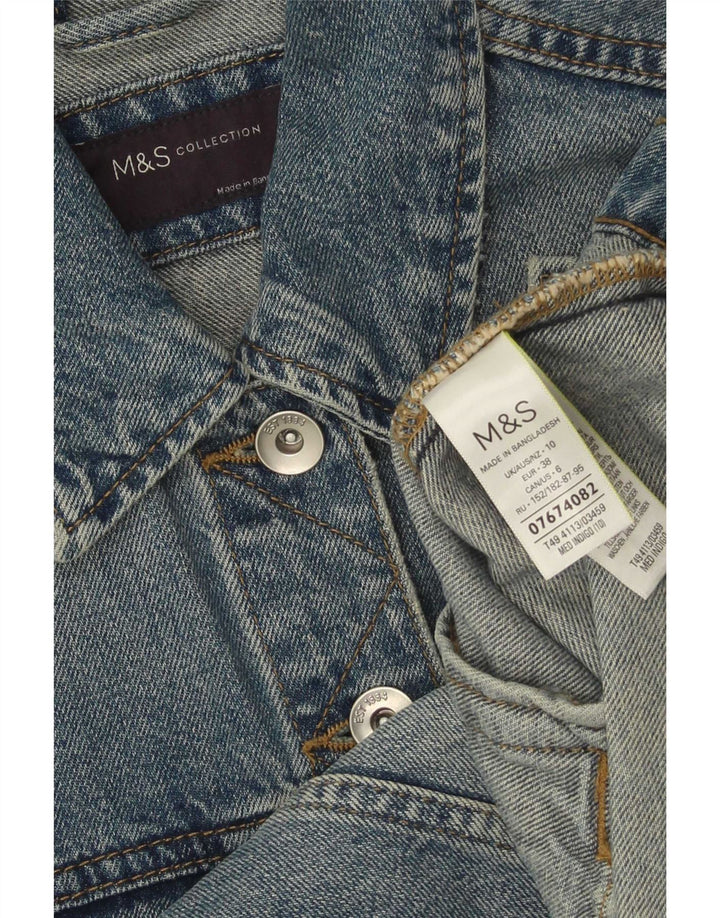 Marks & Spencer Damska kurtka dżinsowa UK 10, mała, niebieska, bawełniana