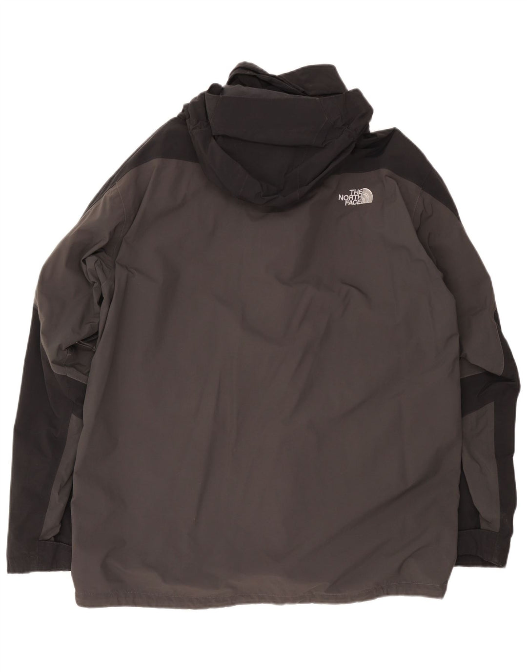 Męska kurtka przeciwdeszczowa z kapturem The North Face UK 44 2XL Szary poliester z blokami kolorów