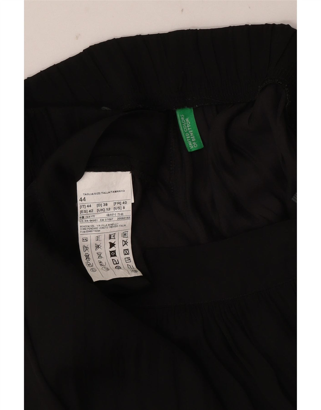 Spodnie damskie Benetton Pegged Chino UK 12 Medium W34 L26 Czarny poliester