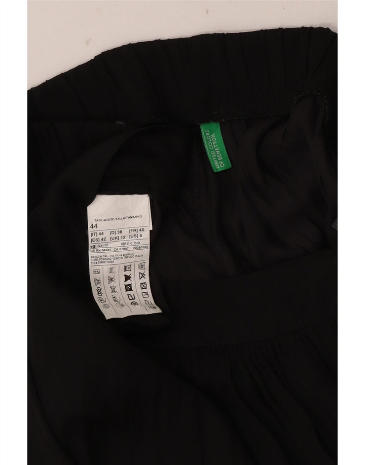 Spodnie damskie Benetton Pegged Chino UK 12 Medium W34 L26 Czarny poliester