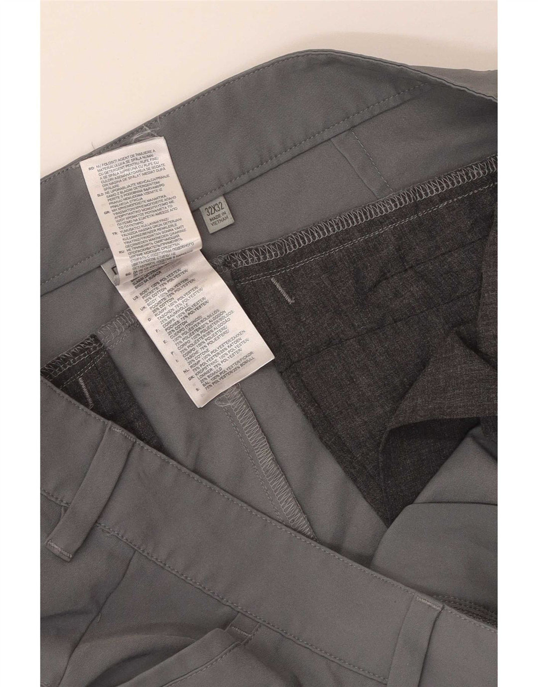 Męskie spodnie Chino Adidas W32 L29 Szary poliester