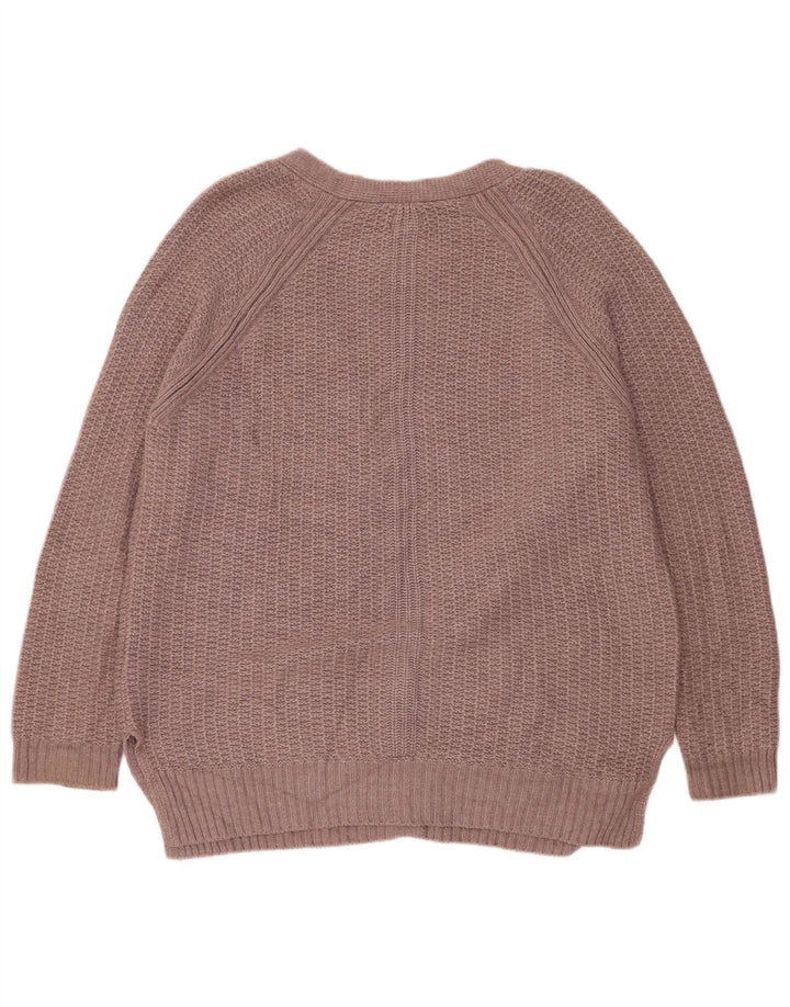Damski sweter oversize Fat Face z otwartym kardiganem UK 16, duży brązowy wiskoza