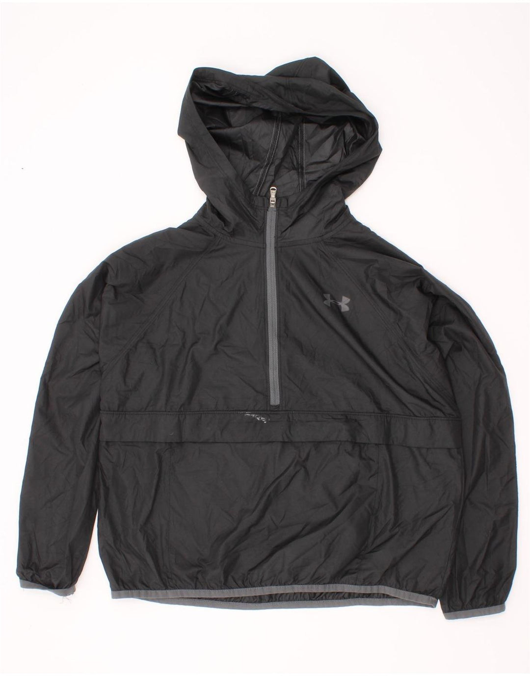 Chłopięca kurtka przeciwdeszczowa Under Armour Anorak z kapturem, 7-8 lat, mała, czarna, z poliestru