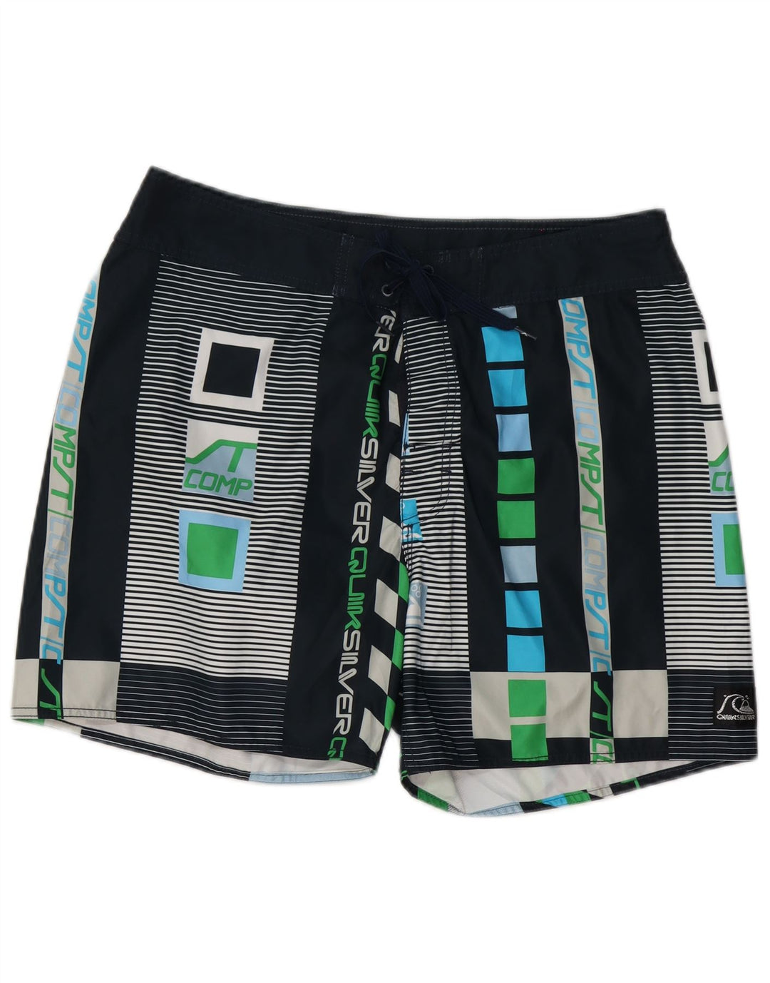 Męskie spodenki kąpielowe Quiksilver z grafiką, duże, wielokolorowe, geometryczne