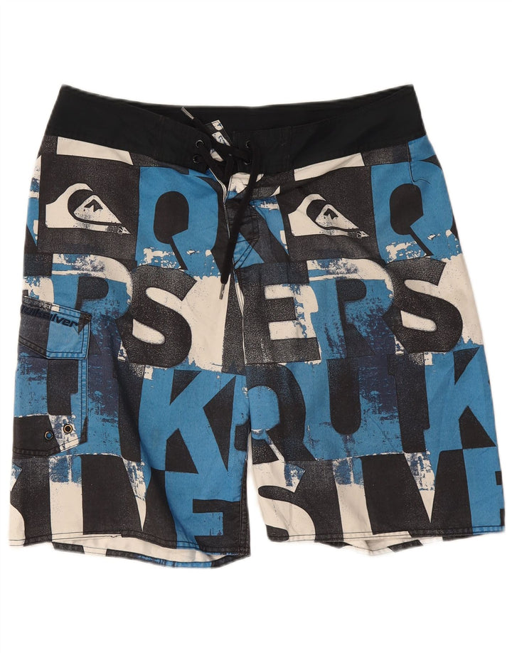 Męskie spodenki kąpielowe Quiksilver z grafiką, duże, czarne, poliestrowe