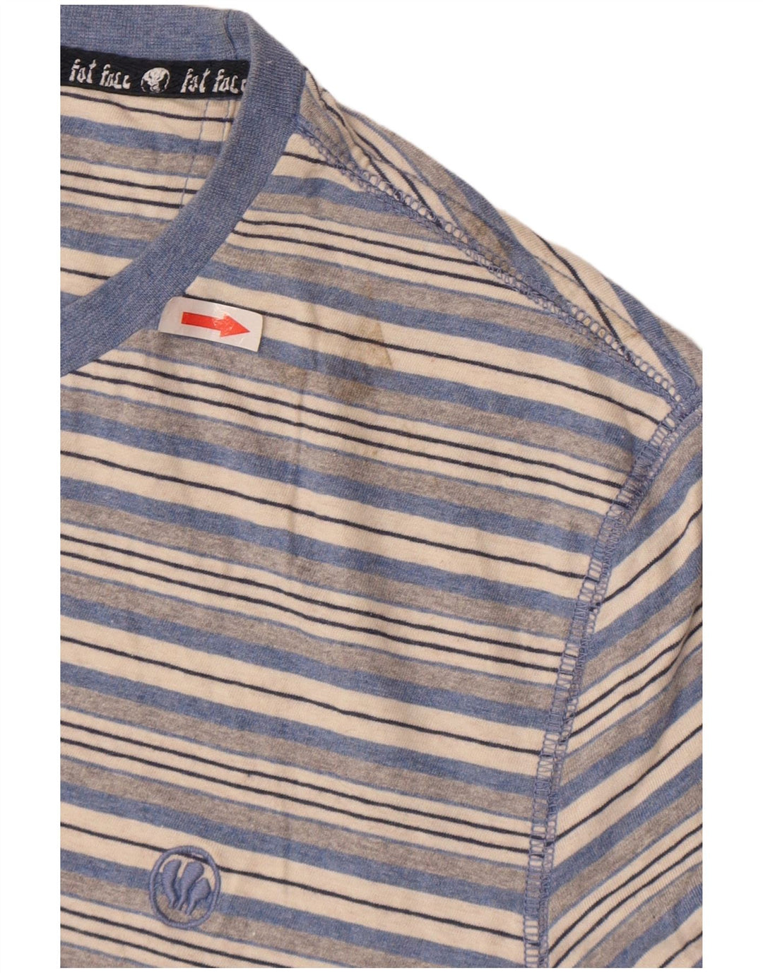 T-shirt męski Fat Face, duży, bawełniany w niebieskie paski