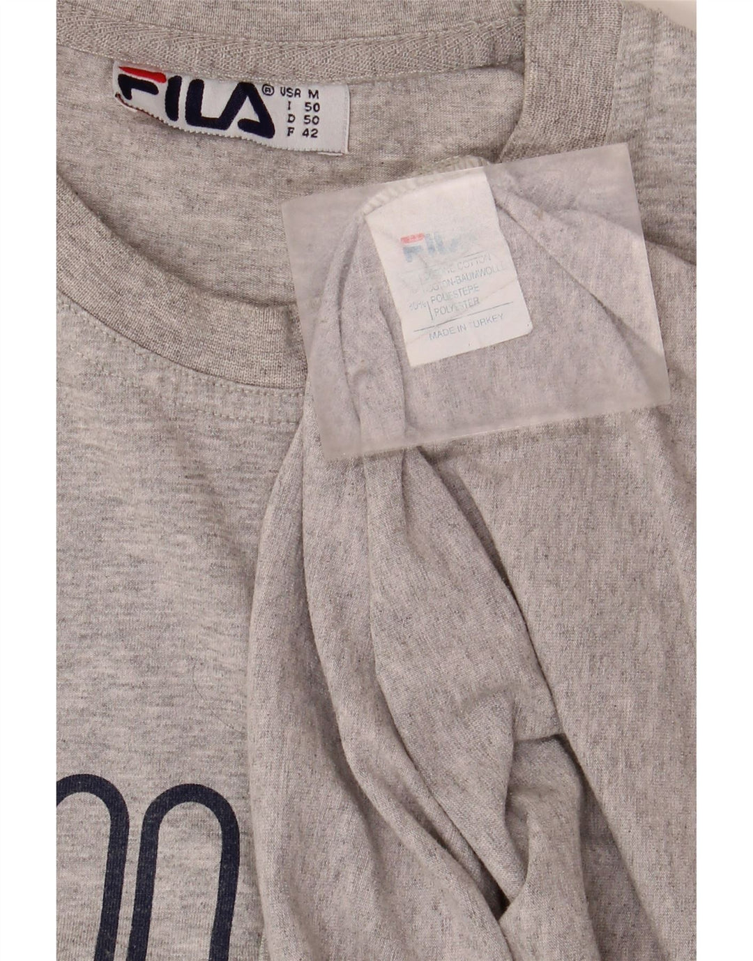 Męska koszulka z grafiką FILA, średnia szara bawełna