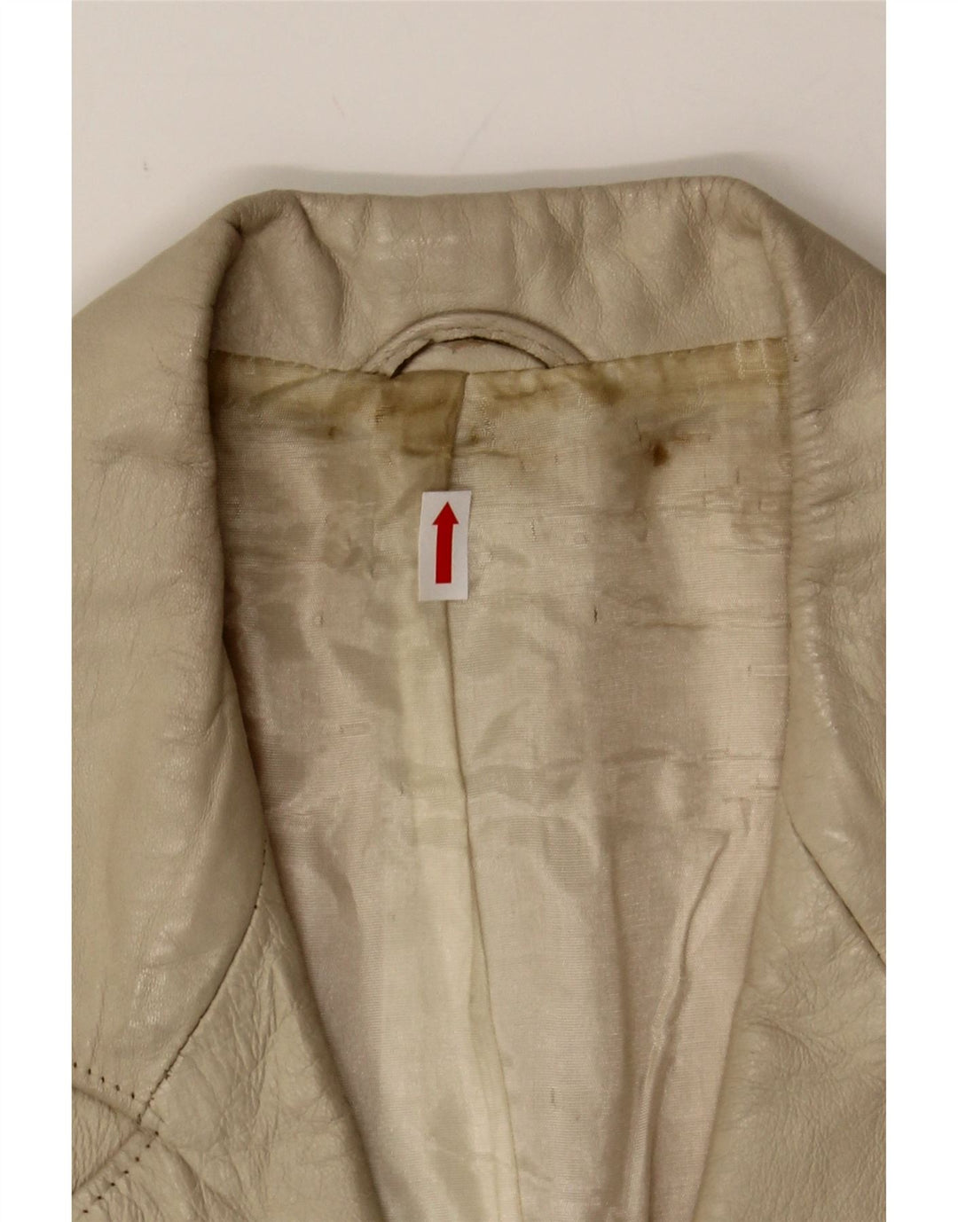VINTAGE Womens Double Breasted Blazer Jacket IT 42 Medium Beige Leather Vintage Vintage and Second-Hand Vintage from Messina Hembry 