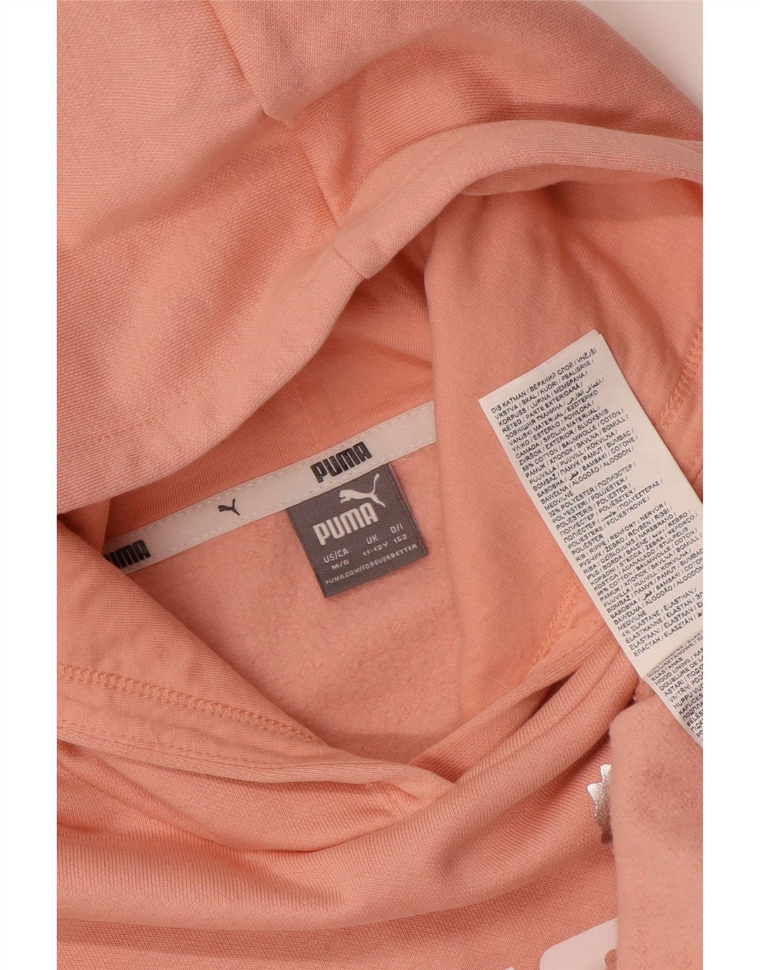 Dziewczęca bluza z kapturem Puma Oversize z grafiką, 11-12 lat, różowy poliester