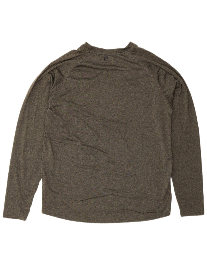 Męski top IsoCool Mountain Warehouse z długim rękawem, średni khaki, nakrapiany