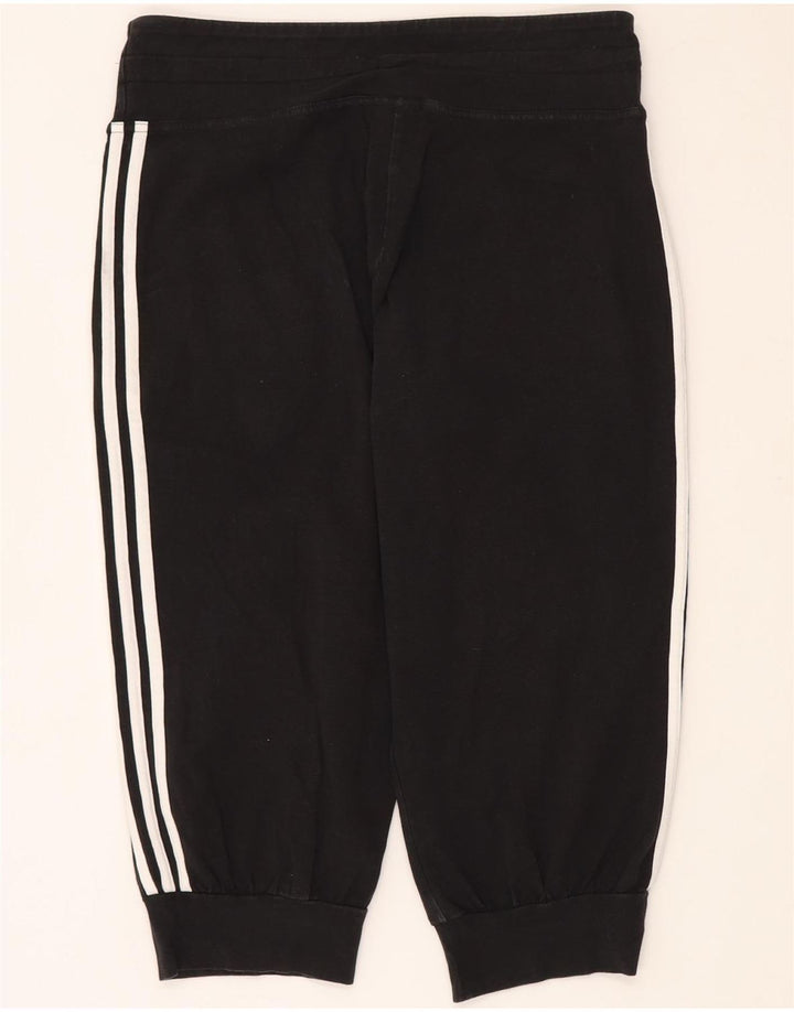 Damskie spodnie dresowe ADIDAS Capri Joggers UK 16, duże, czarne, bawełniane
