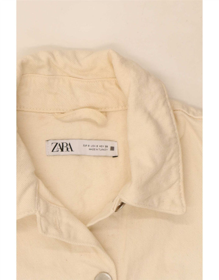 Damska kurtka dżinsowa Zara Crop Oversize UK 10 Small White