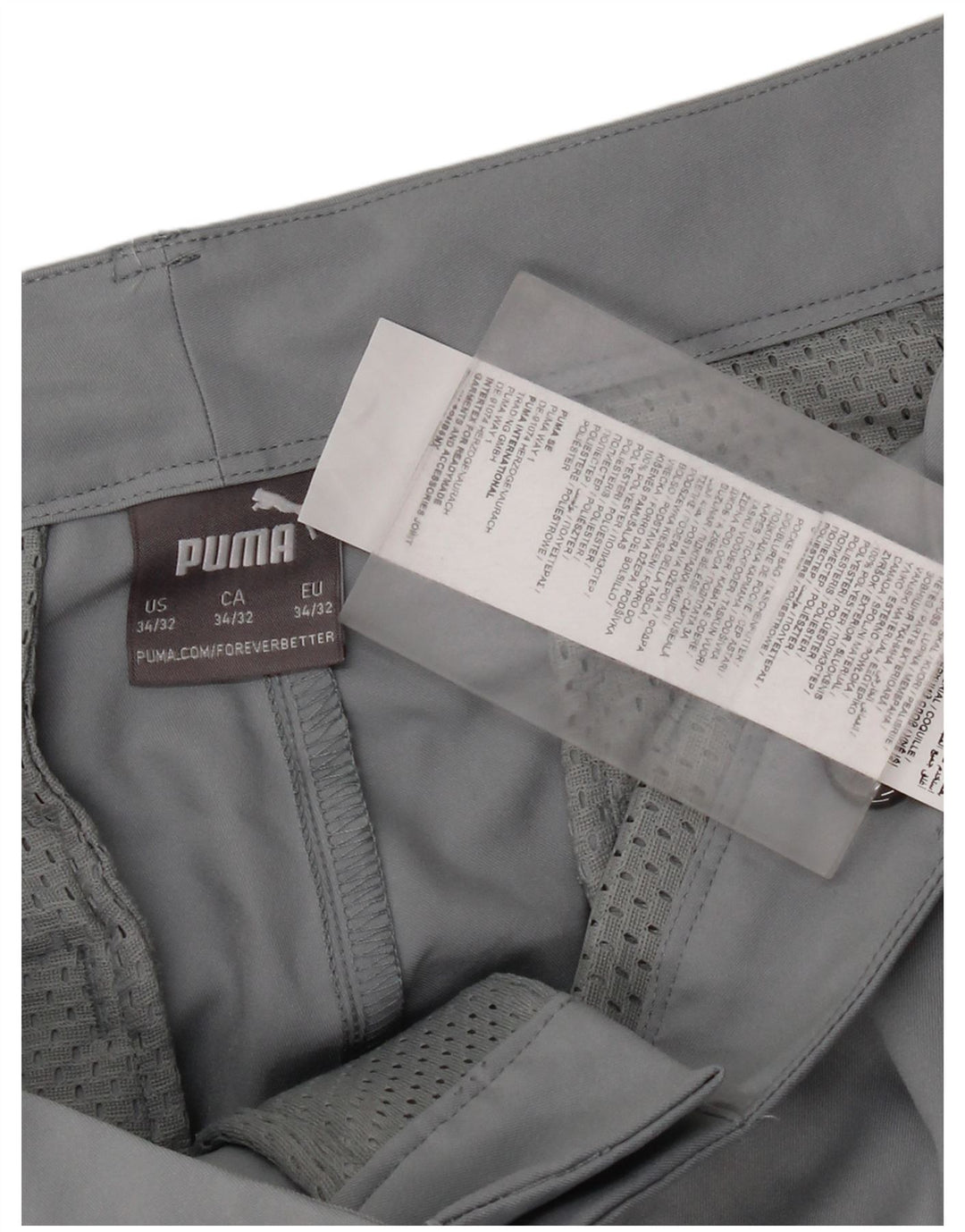 Męskie spodnie Chino Puma W34 L32 Szary poliester