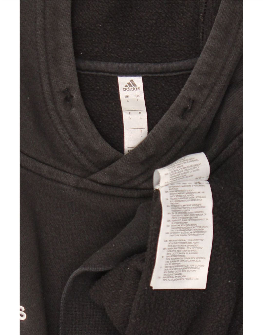 Adidas Męski sweter z kapturem, duży, czarny, bawełniany