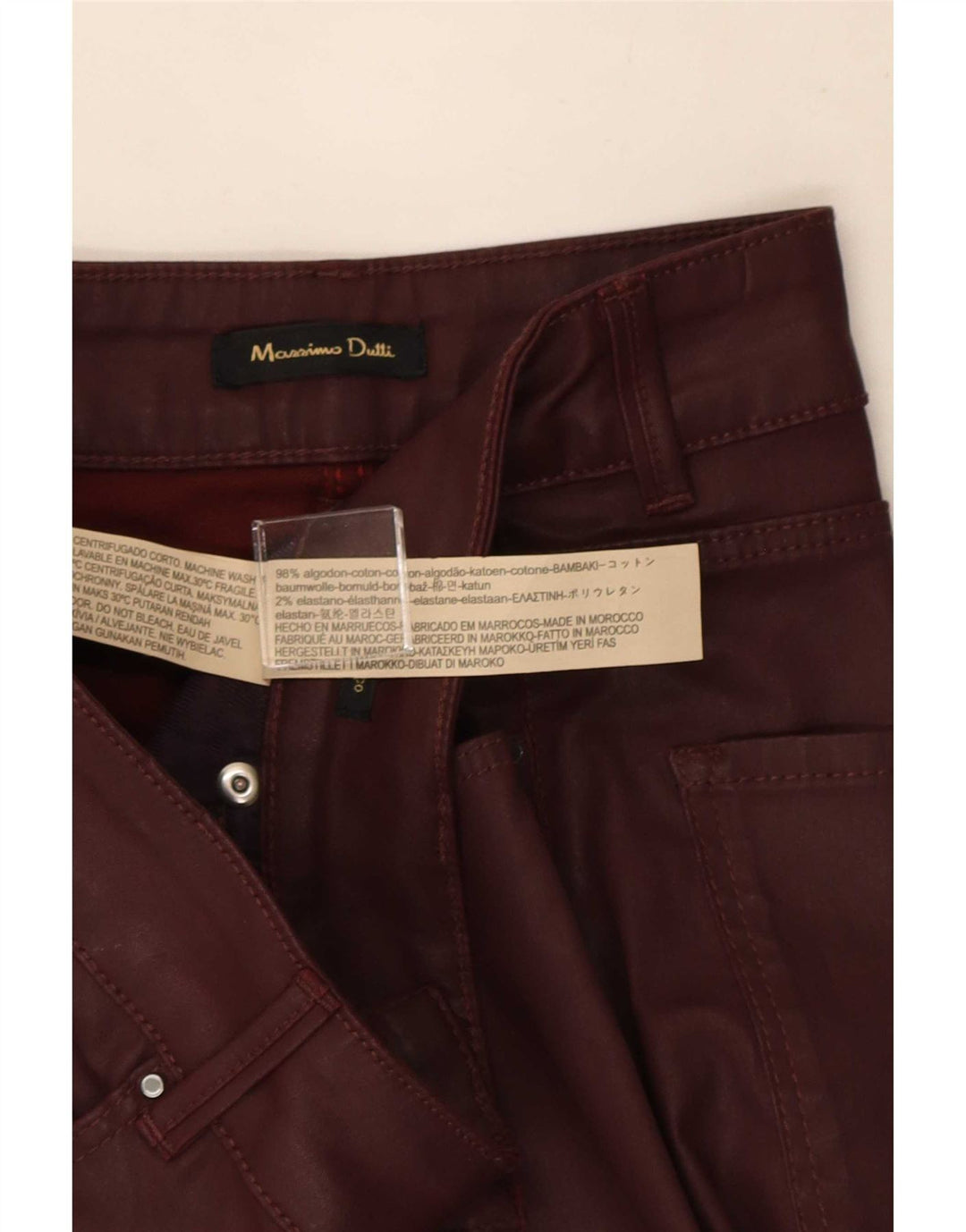 Damska spódnica ołówkowa Massimo Dutti W28 Średni bordowy bawełniany
