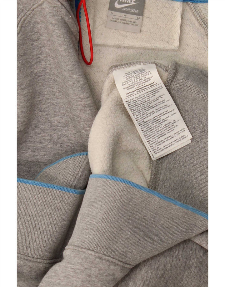 Męski sweter z kapturem i zamkiem błyskawicznym Nike, średnioszary, bawełniany