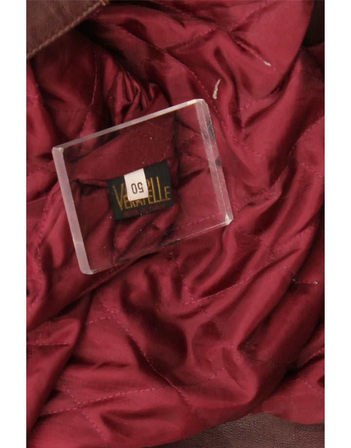 Vintage damska kurtka skórzana IT 50 XL, bordowa skóra