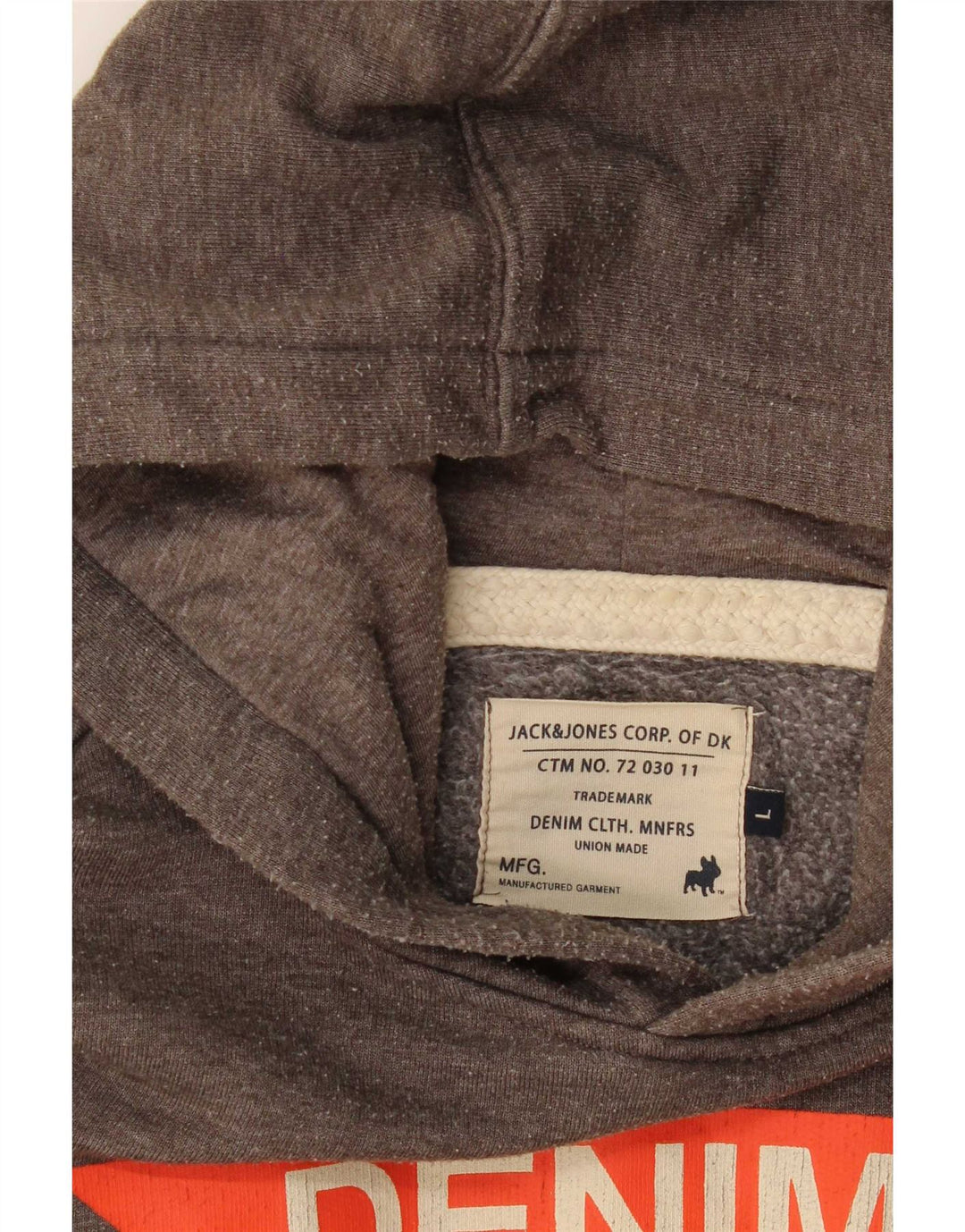 Męski sweter z kapturem i grafiką Jack & Jones, duży, szary