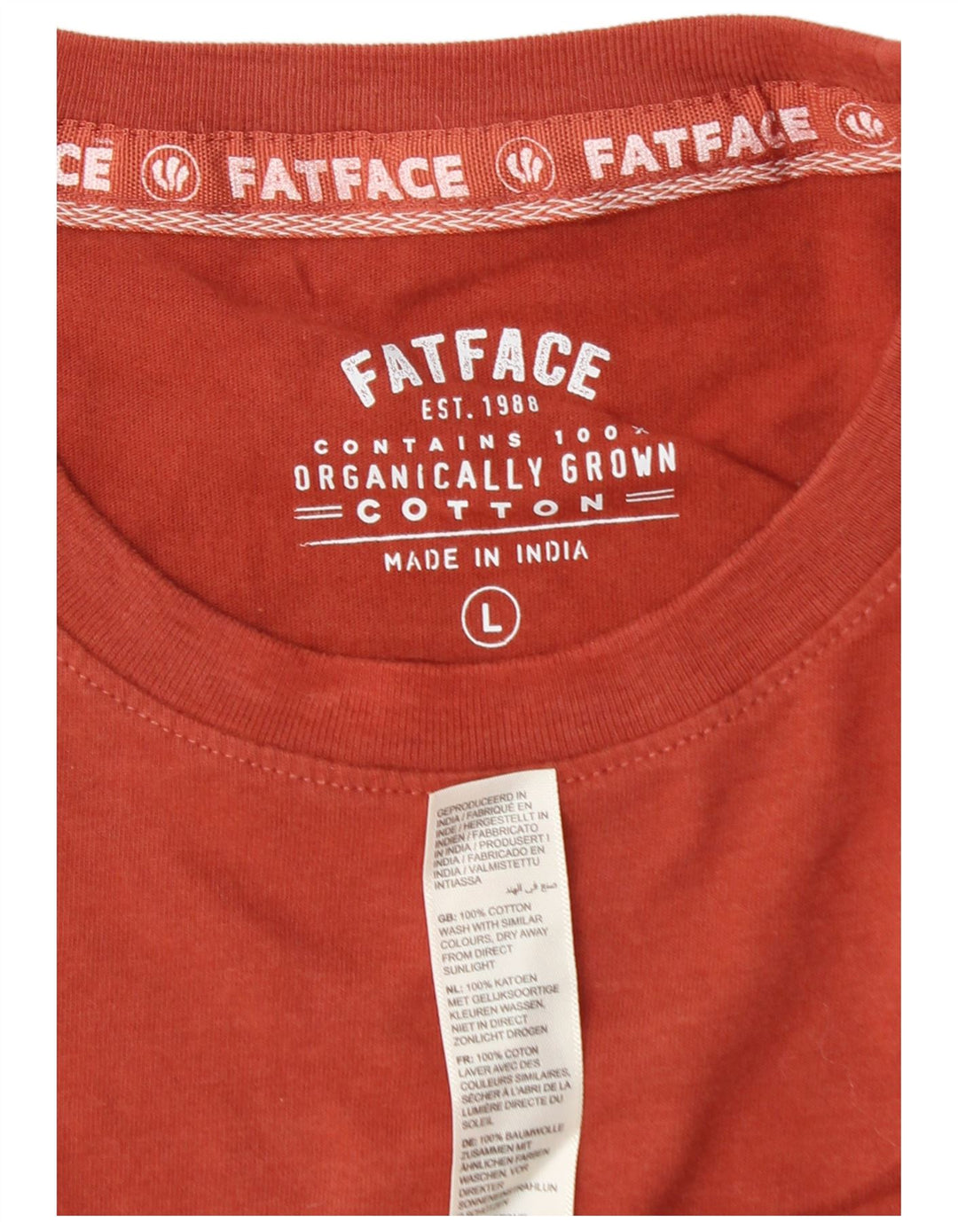 T-shirt męski FAT FACE, duży, pomarańczowy, bawełniany