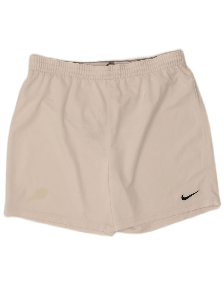 Męskie spodenki sportowe Nike UK 34/36, duże, białe, poliestrowe