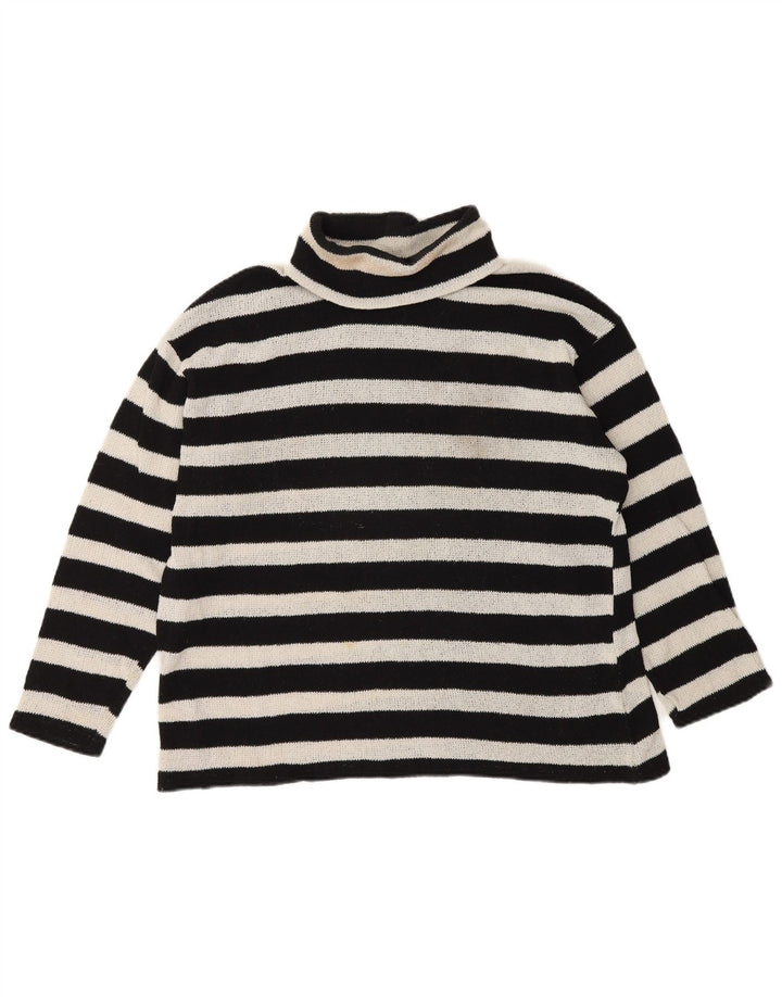 Damski sweter oversize z golfem Zara UK 10 w małe czarne paski