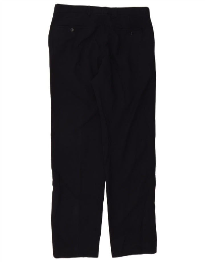 Męskie spodnie garniturowe Marks & Spencer Straight Regular W34 L33 Granatowe