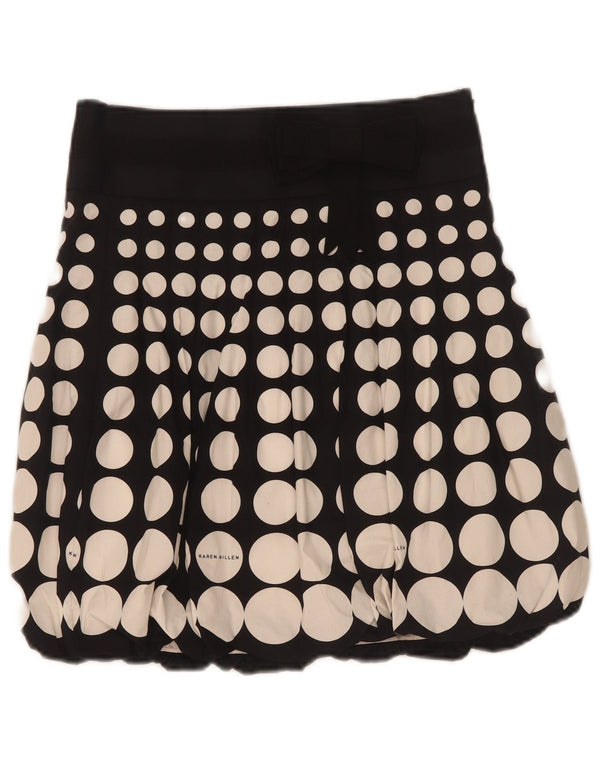 Karen Millen Damska spódnica Mini Bubble UK 8 Small W26 Czarna geometryczna bawełna