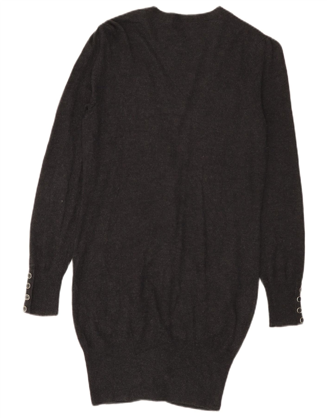 Marks & Spencer Damski sweter o przedłużonym fasonie, UK 8, Small, szara wiskoza