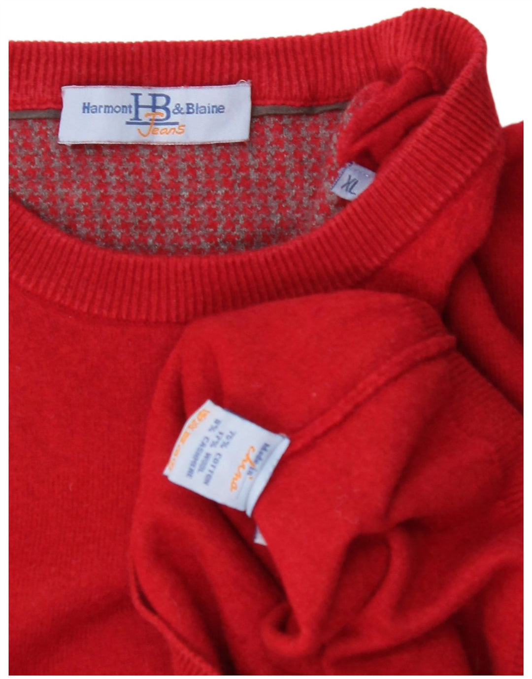 HARMONT & BLAINE Damski sweter z dekoltem w łódkę, UK 18 XL, czerwony, bawełniany